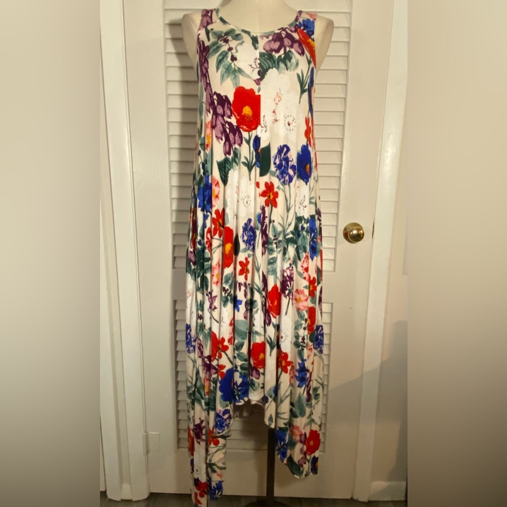 Floral “Kate & Mallory” Asymmetrical Maxi Dress- Size XS